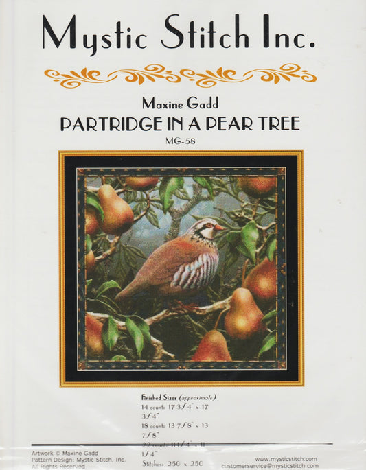 Mystic Stitch Maxine Gadd Partridge In A Pear Tree MG-58 cross stitch pattern