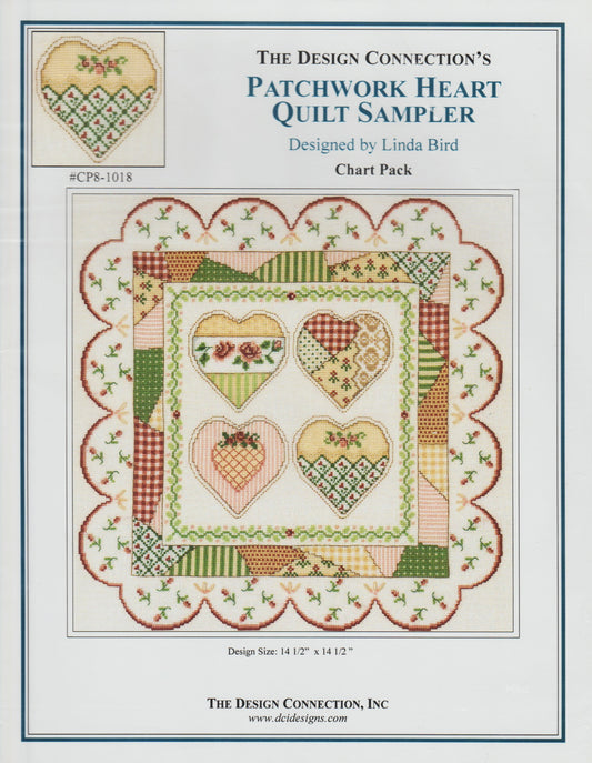 Design Connection Patchwork Heart Quilt Sampler CP8-1018 cross stitch pattern