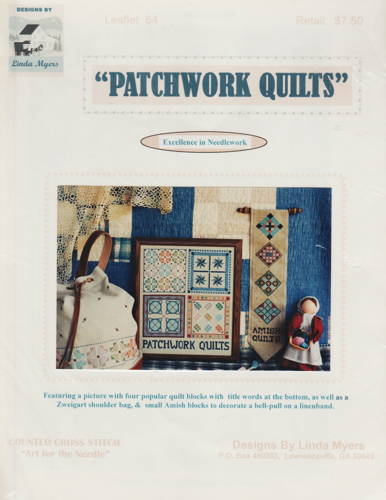 Linda Myers Patchwork Quilts 64 cross stitch pattern