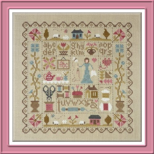 Jardin Prive Patchwork de la Brodeuse FT53-EN cross stitch pattern