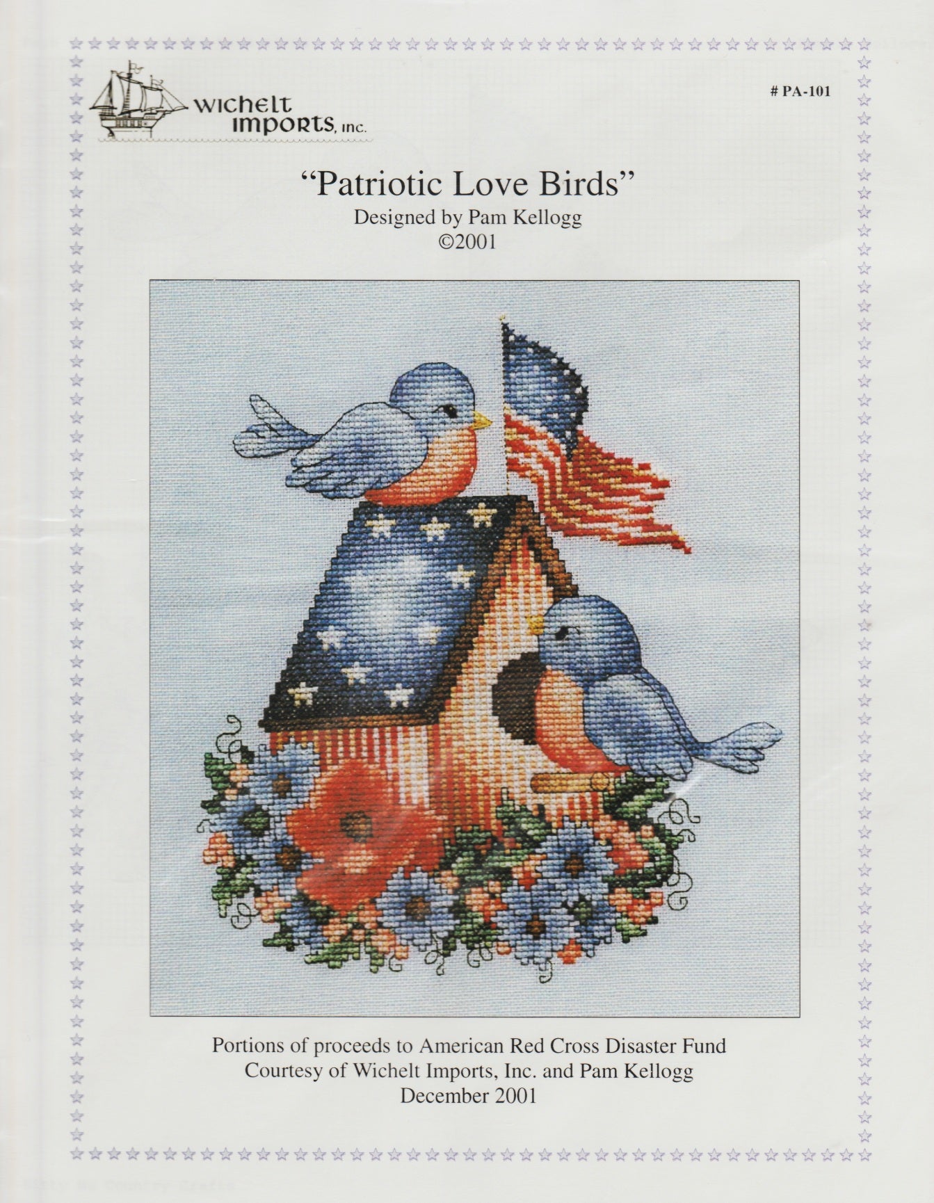Wichelt Patriotic Love Birds PA-101 cross stitch pattern