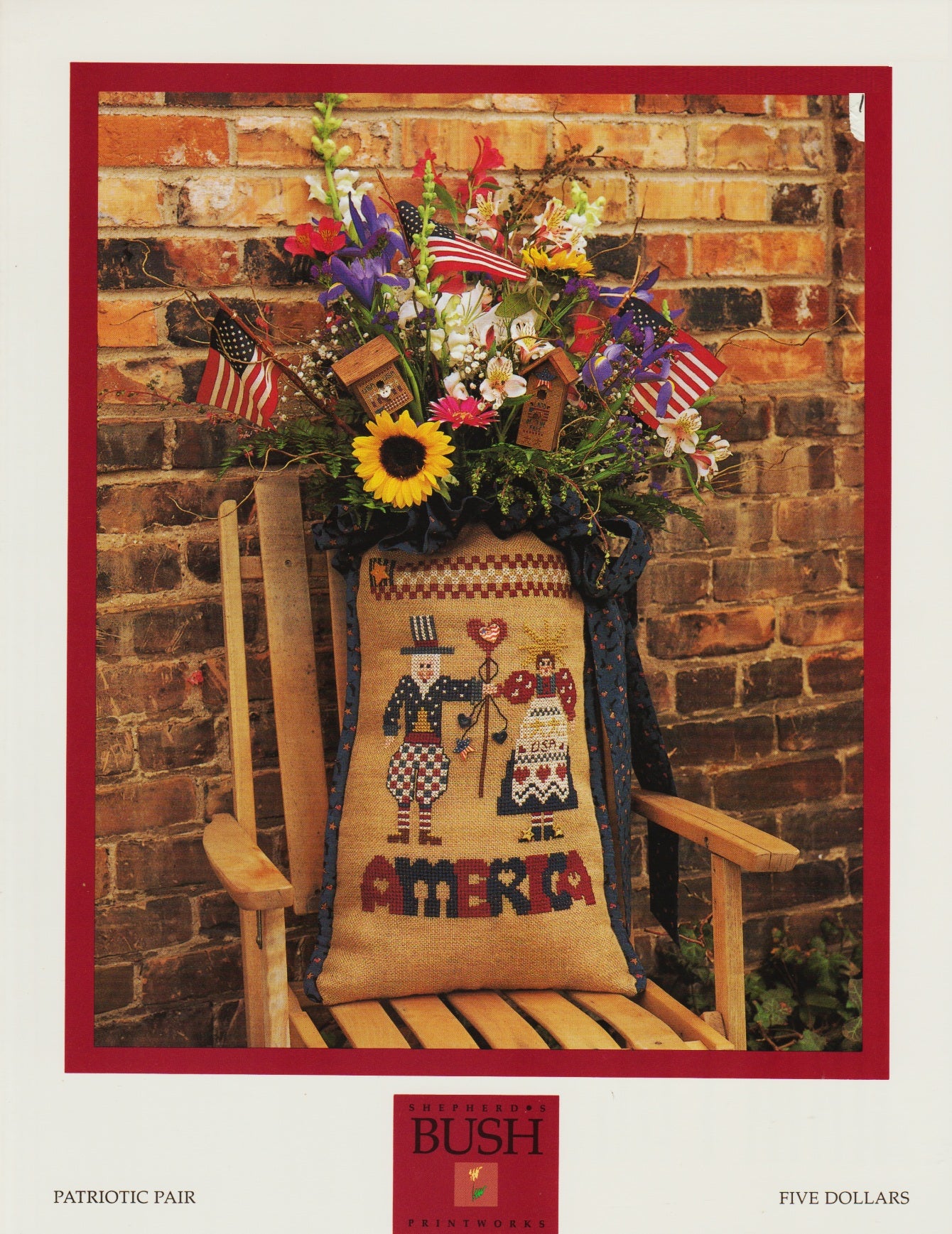 Shepherd's Bush Patriotic Pair pillow cross stitch pattern