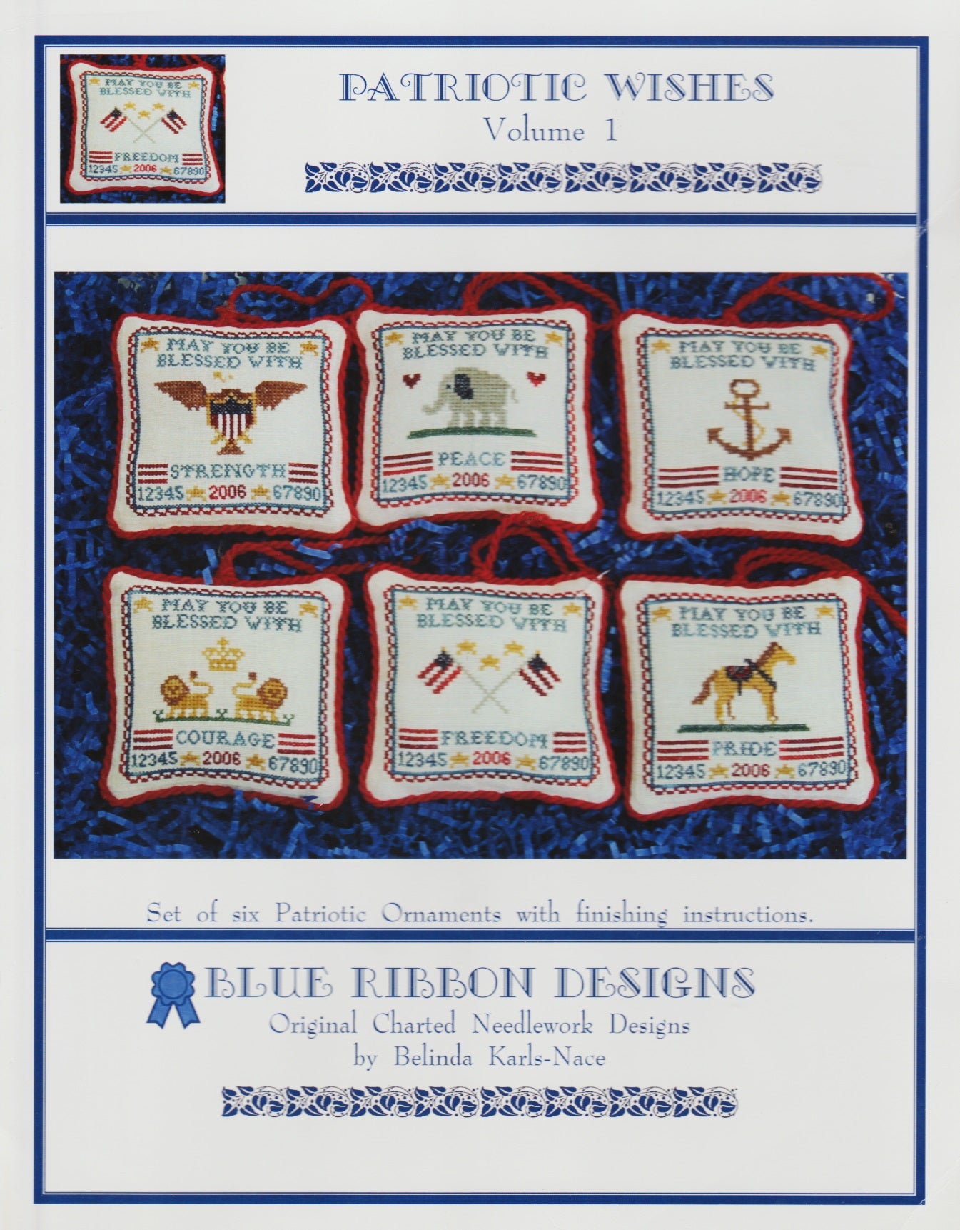 Blue Ribbon Designs Patriotic Wishes 1 cross stitch pattern