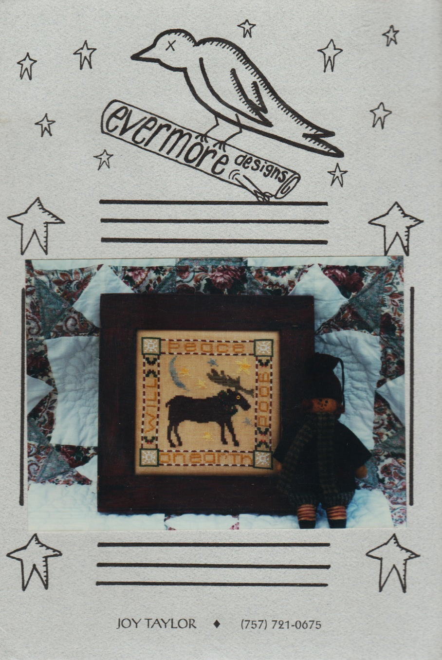 Evermore Designs Peace Moose cross stitch pattern