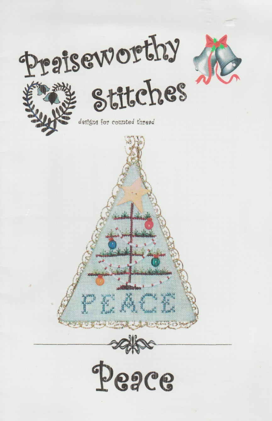 Praiseworthy Stitches Peace christmas tree cross stitch pattern