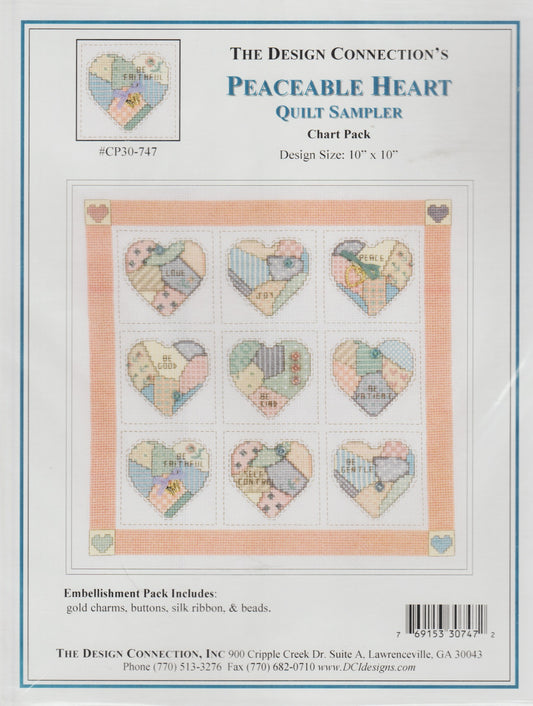 Design Connection Peaceable Heart Quilt Sampler CP30-747 cross stitch pattern