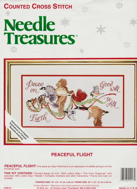 JCA Peaceful Flight 02913 christmas birds cross stitch kit