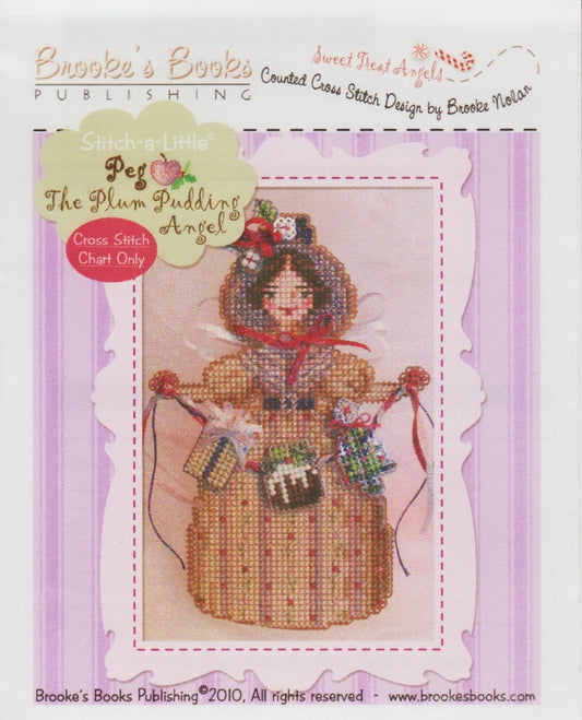 Brooke's Books Peg the Plum Pudding Angel cross stitch pattern