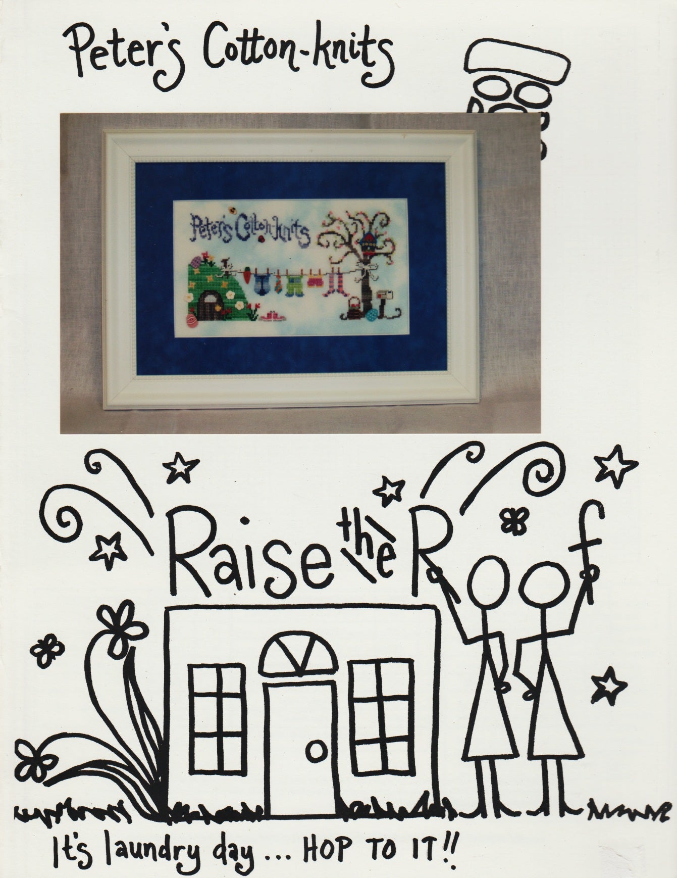 Raise The Roof Peter's Cotton-knits Wash Day Rabbit cross stitch pattern