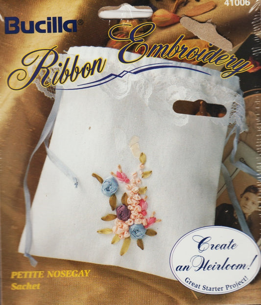 Bucilla Petite Nosegay Sachet 41006 Silk Ribbon Embroidery kit