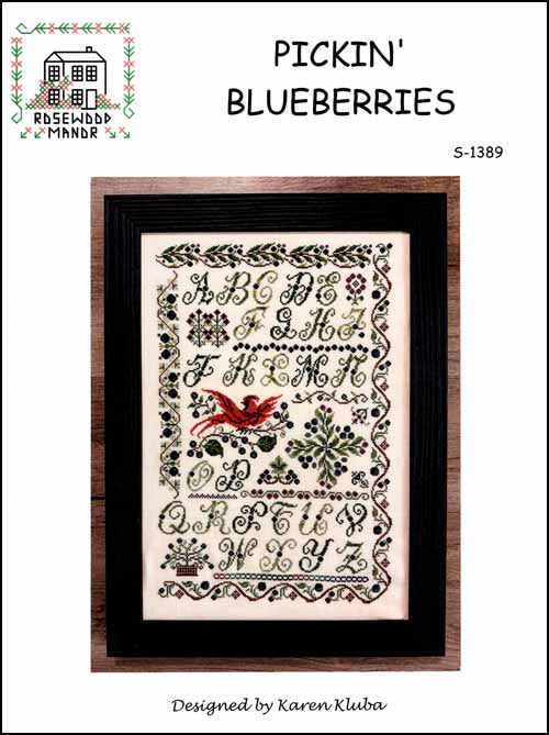 Rosewood Manor Pickin' Blueberries S-1389 cross stitch pattern