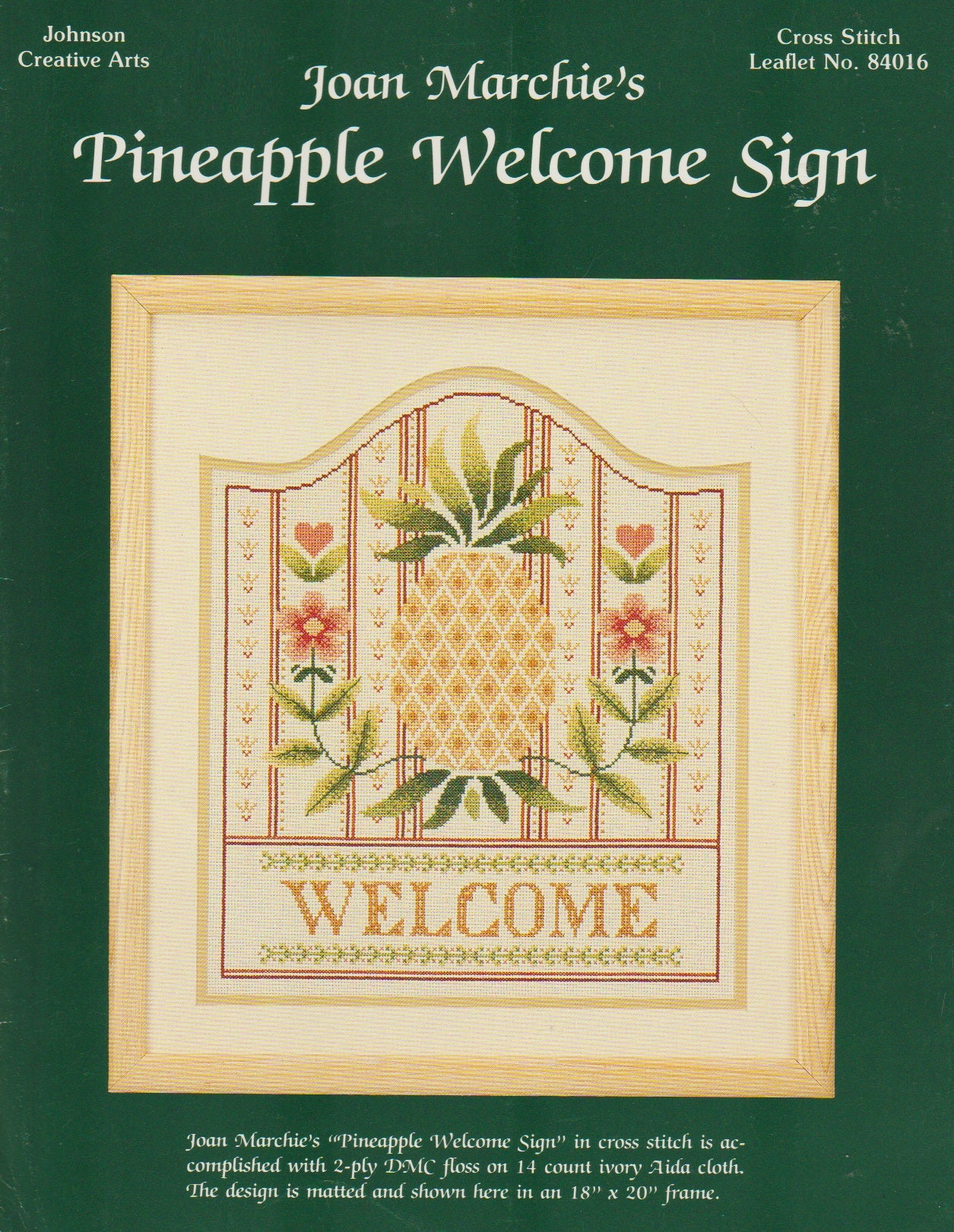 Johnson Creative Arts Pineapple Welcome 84016 cross stitch pattern