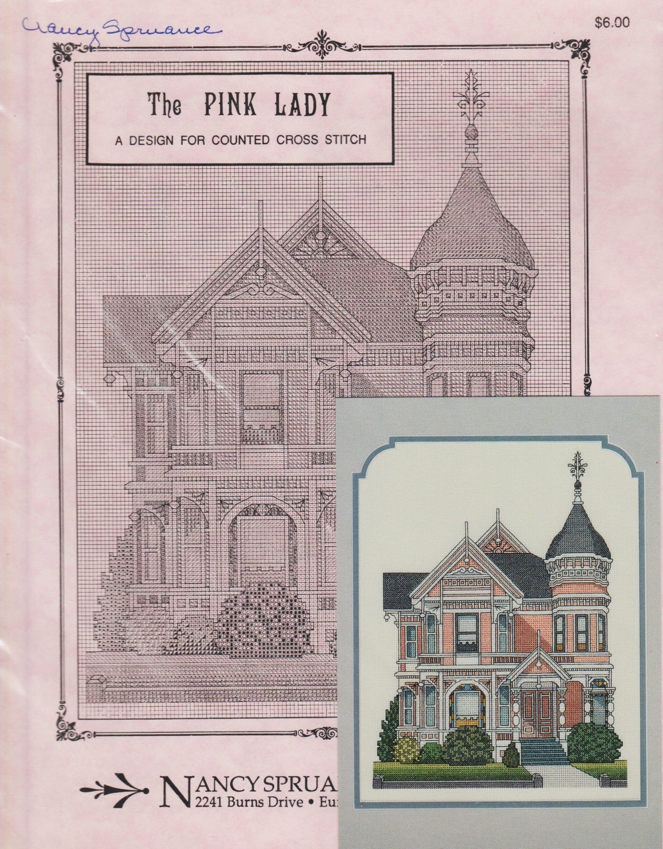 Nancy Spruance Pink Lady Signed cross stitch pattern