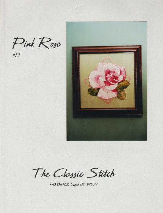 The Classic Stitch Pink Rose flower cross stitch pattern