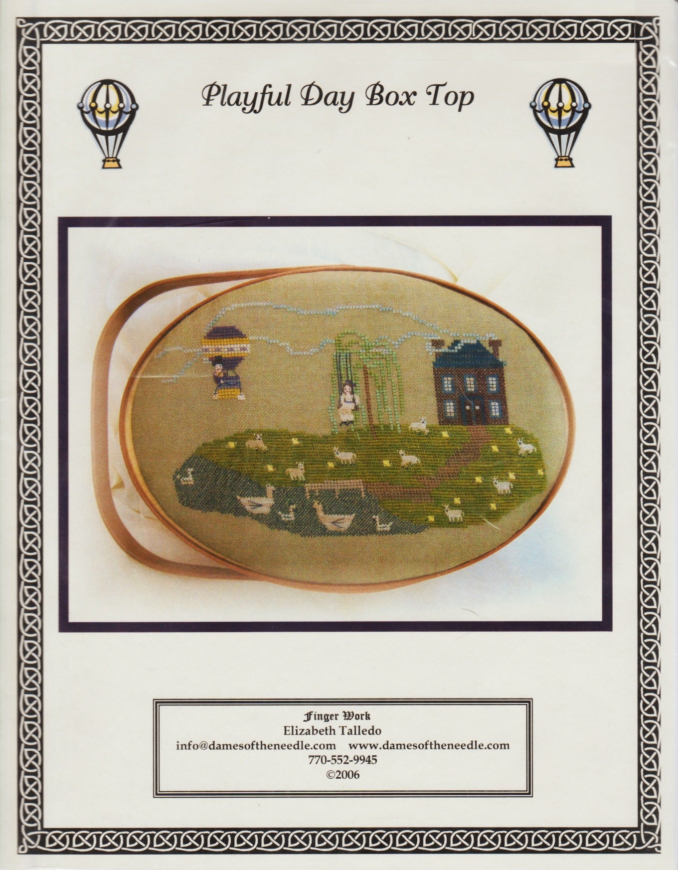 Finger Works Playful Day Box Top cross stitch pattern