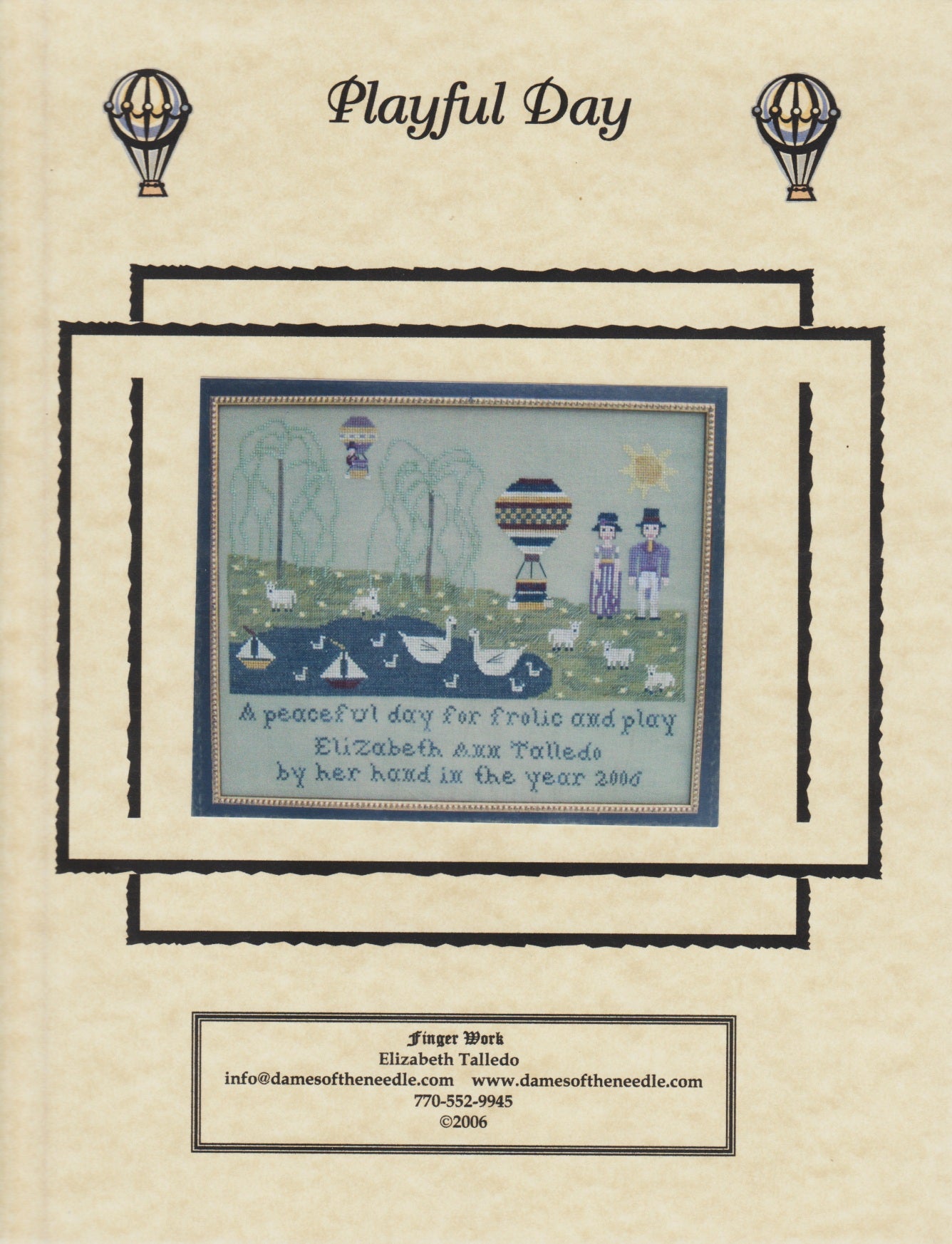 Finger Work Playful Day cross stitch patern