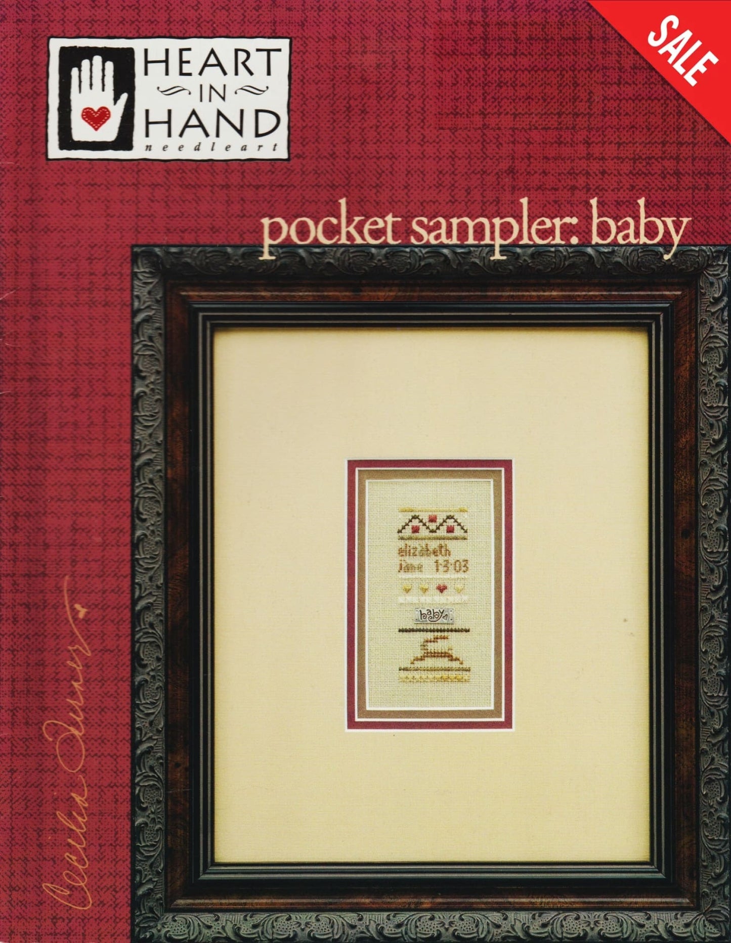 Cross My Heart Pocket Sampler: Baby cross stitch pattern