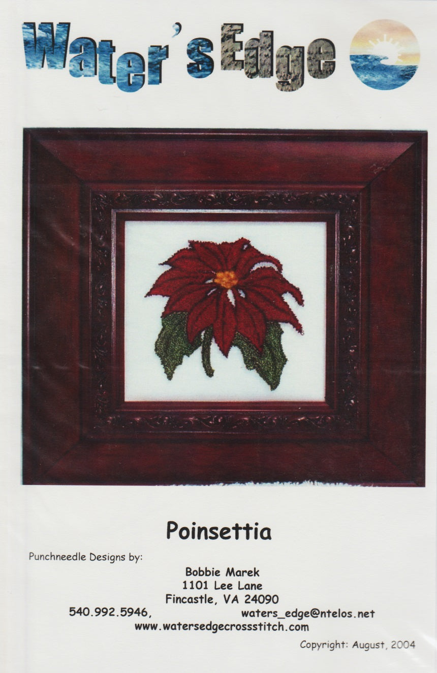 Water's Edge Poinsettia cross stitch pattern