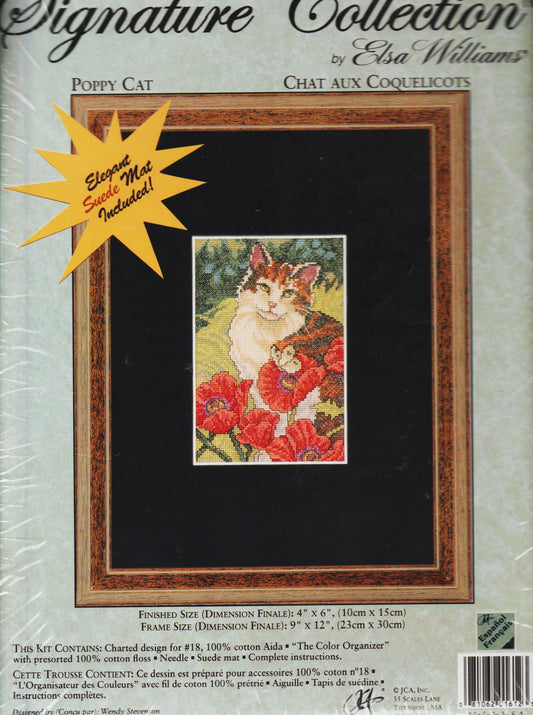 JCA Inc Poppy Cat 01612 cross stitch kit