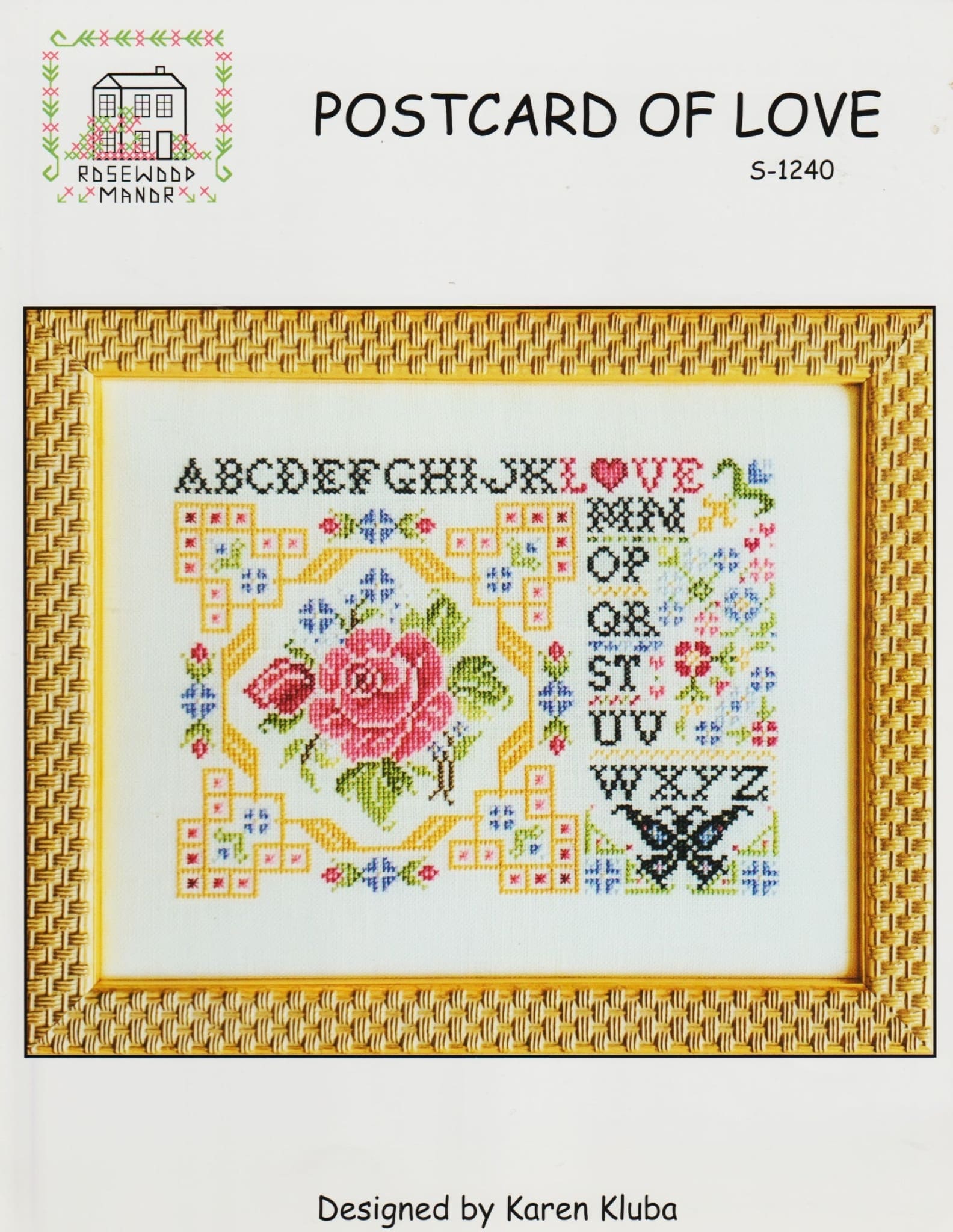 Rosewood Manor Postcard of Love S-1240 cross stitch pattern