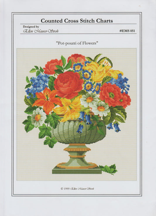 Ellen Maurer-Stroh Pot-pourri of Flowers EMS051 cross stitch pattern