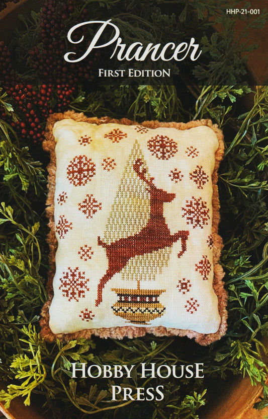 Hobby House Press Prancer HHP-21-001 christmas pillow cross stitch pattern