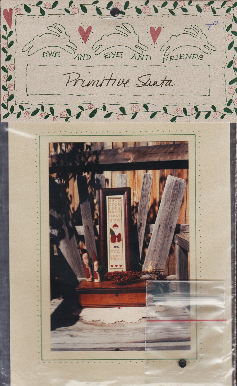 Ewe & Eye Primitive Santa cross stitch pattern