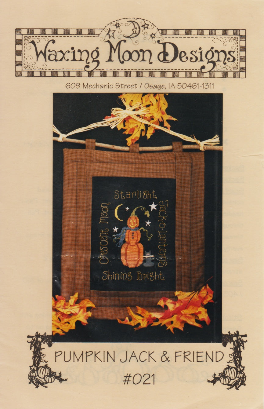 Waxing Moon Pumpkin Jack & Friend 021 cross stitch pattern