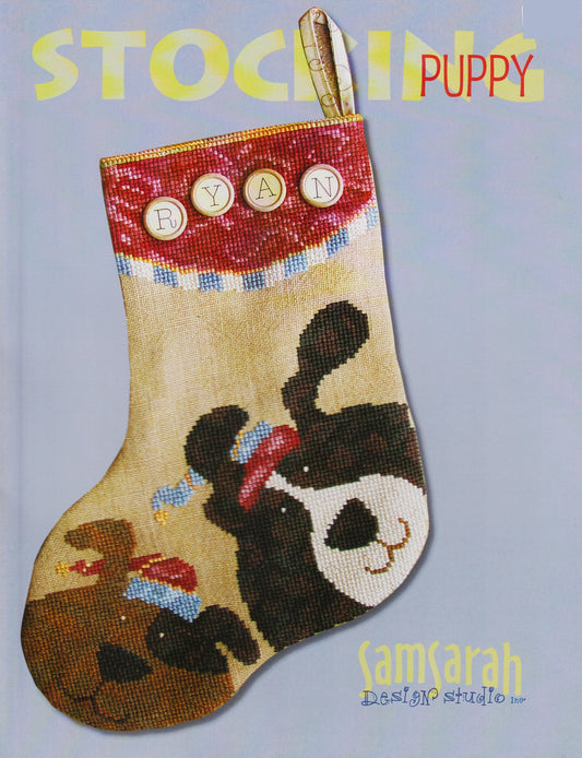 Sam Sarah Puppy Stocking cross stitch pattern