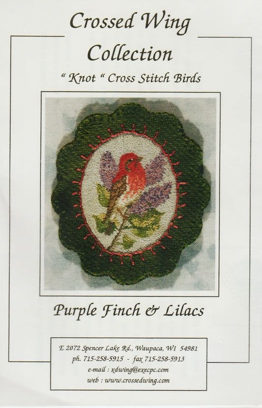 Crossed Wing Collection Purple Finch & Lilacs Punchneedle pattern