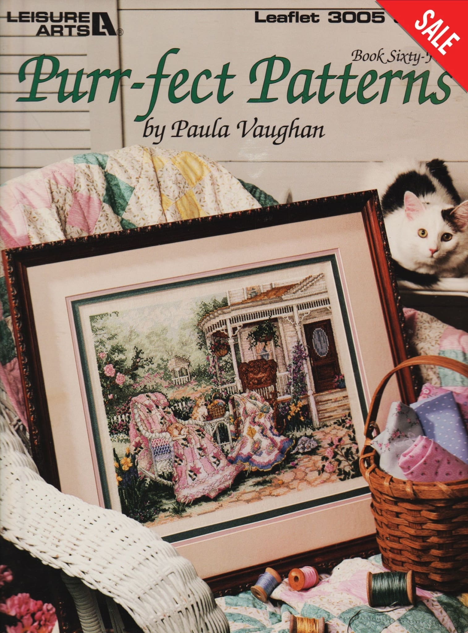 Leisure Arts Purr-fect Patterns 3005 cat cross stitch pattern