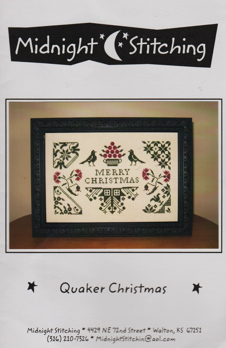 Midnight Stitching Quaker Christmas cross stitch pattern