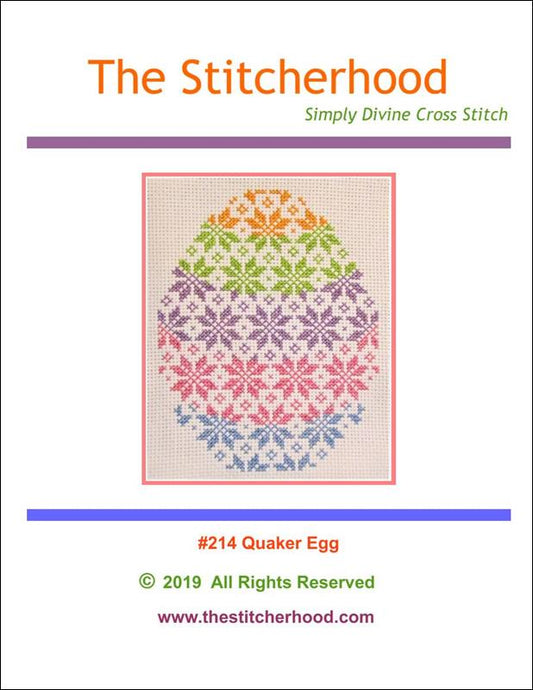 The Stitcherhood Quaker Egg Easter cross stitch pattern