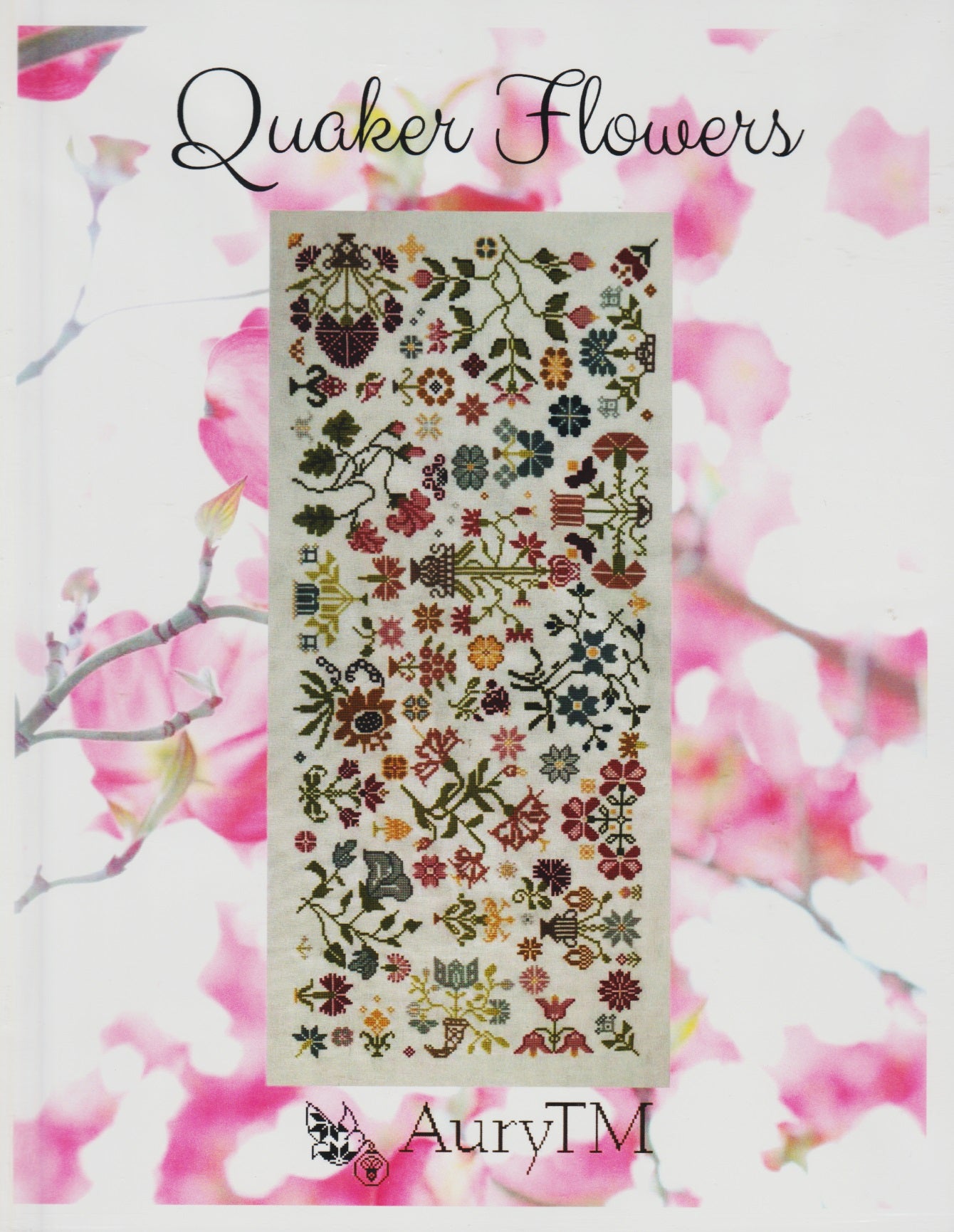 AuryTM Quaker Flowers cross stitch pattern