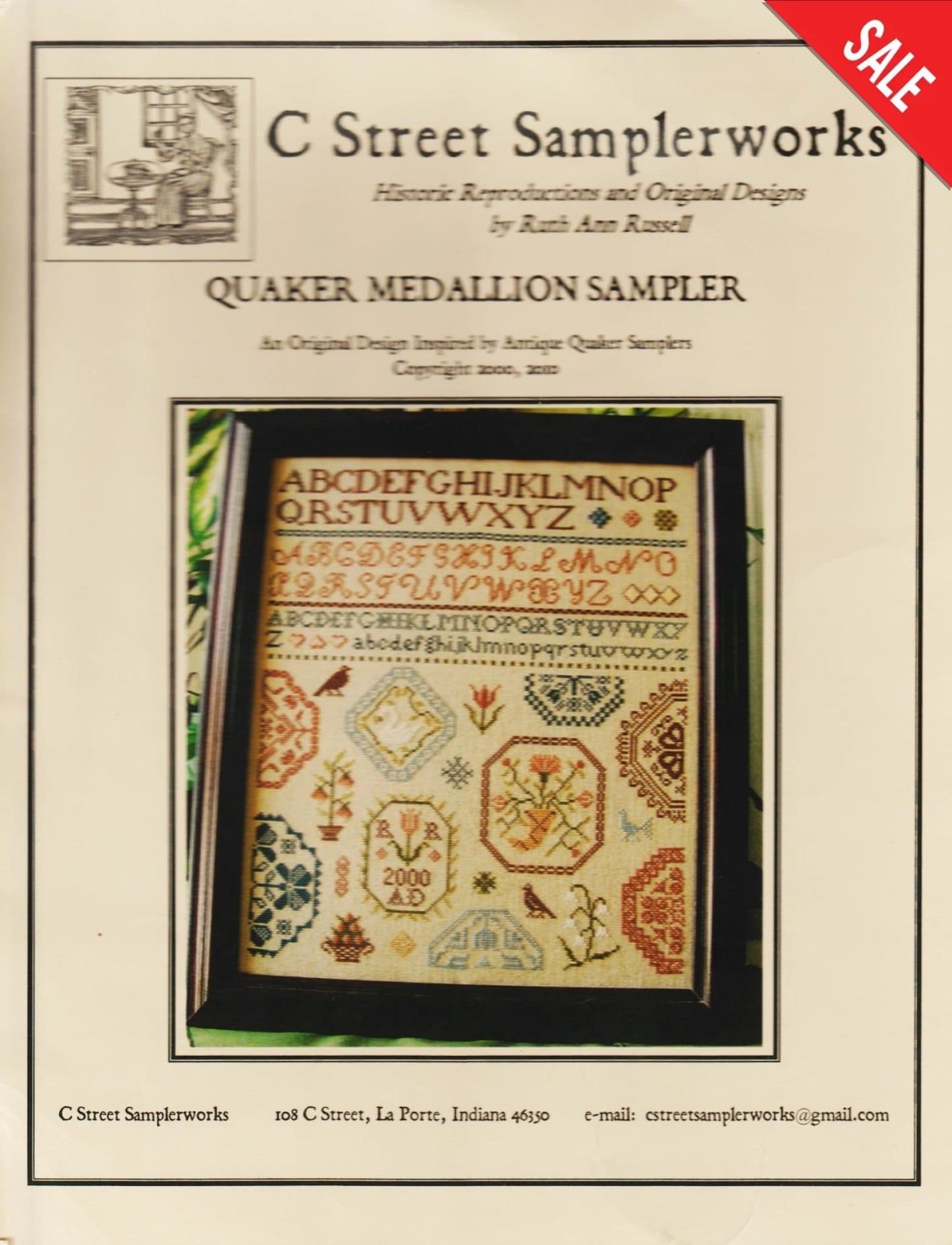 C Street Samplerworks Quaker Medallion Sampler cross stitch pattern