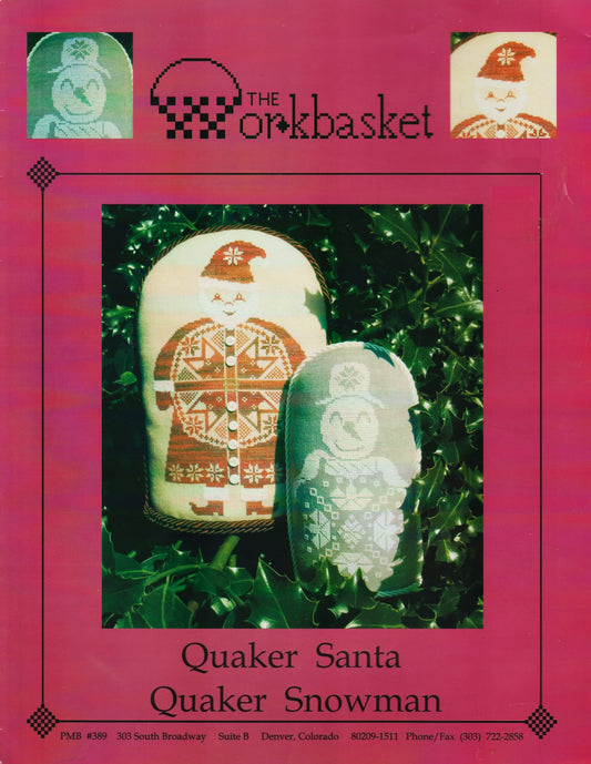 WorkBasket Quaker Santa Quaker Snowman cross stitch pattern