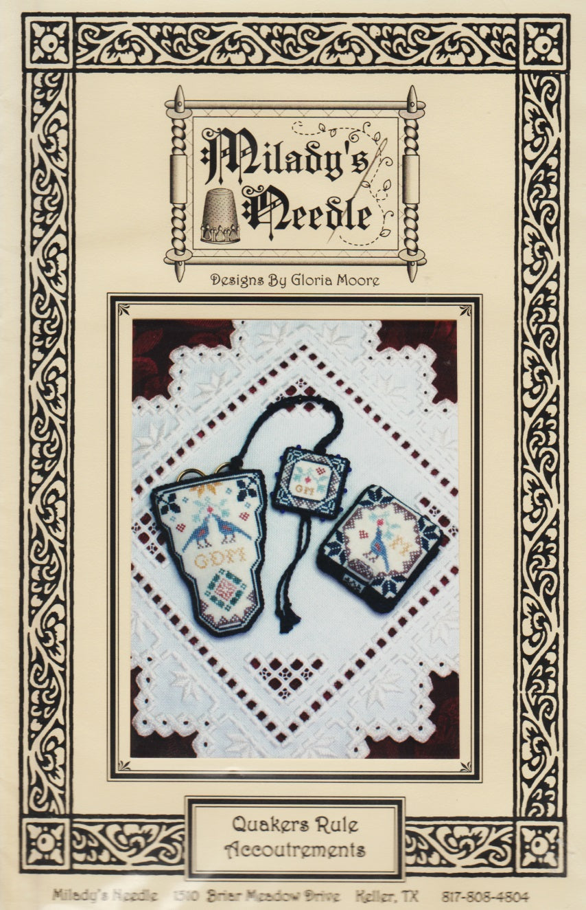 Milady's Needle Quakers Rule Accoutrements cross stitch pattern