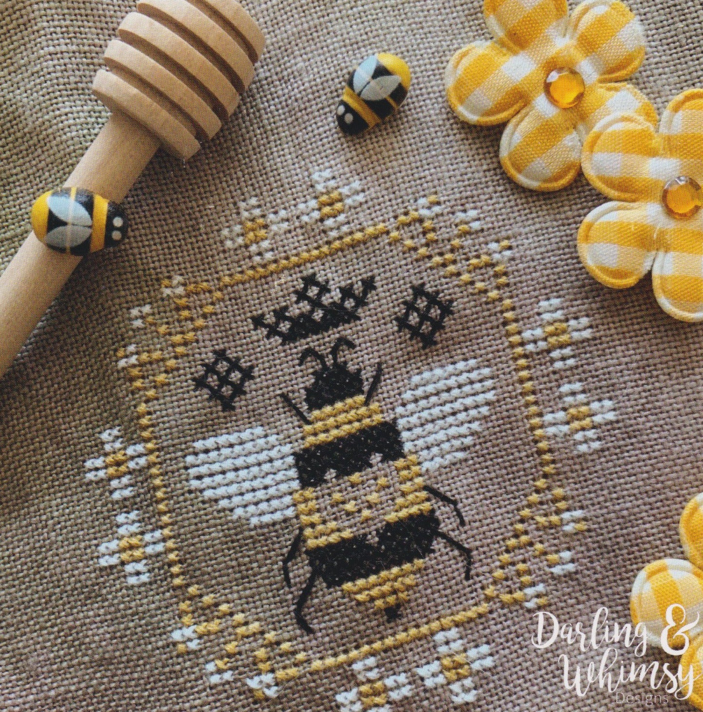 Darling & Whimsy Queen Bee cross stitch pattern