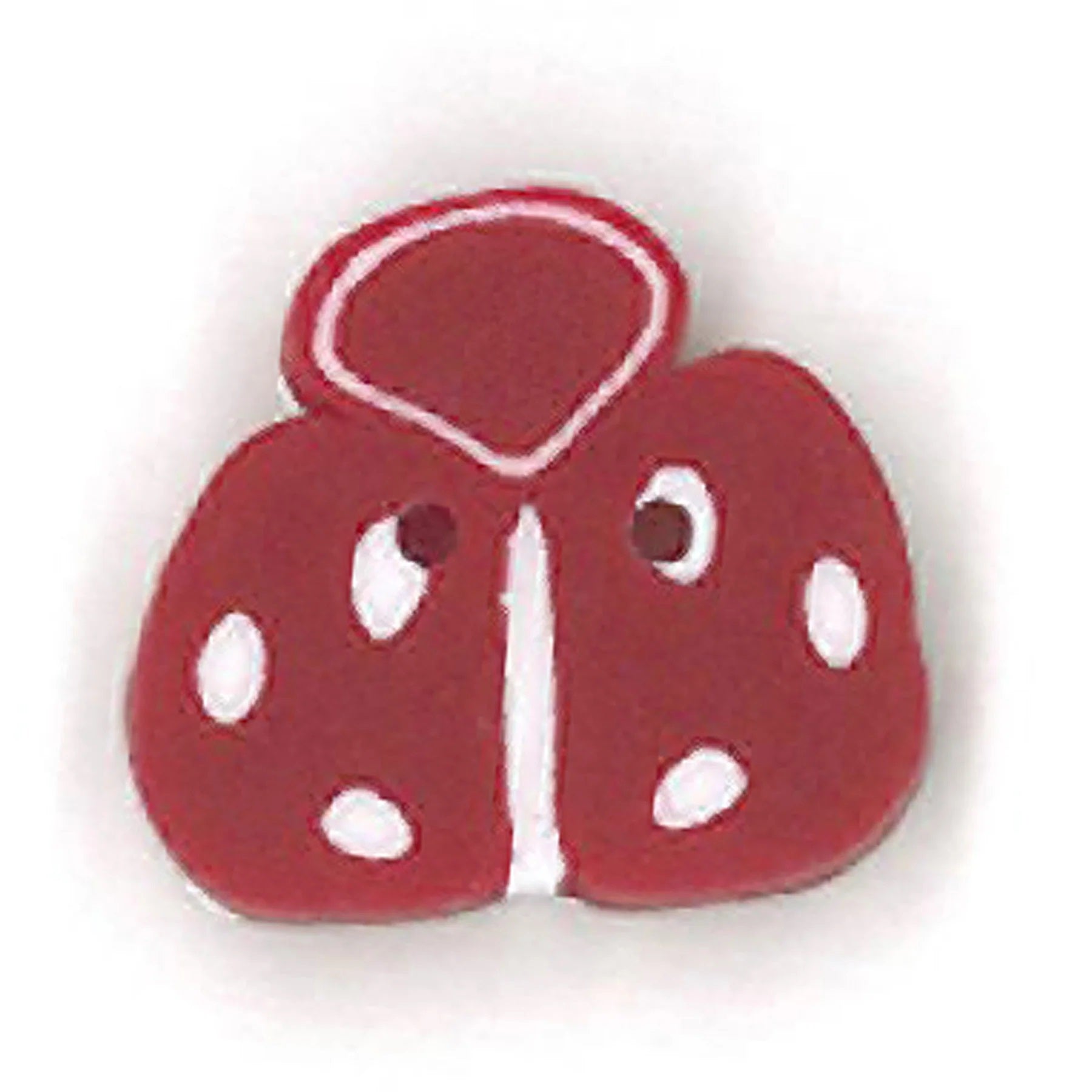 Just Another Button Company Ladybug Red & White RW1011 Buttons clay flat 2-hole cross stitch button