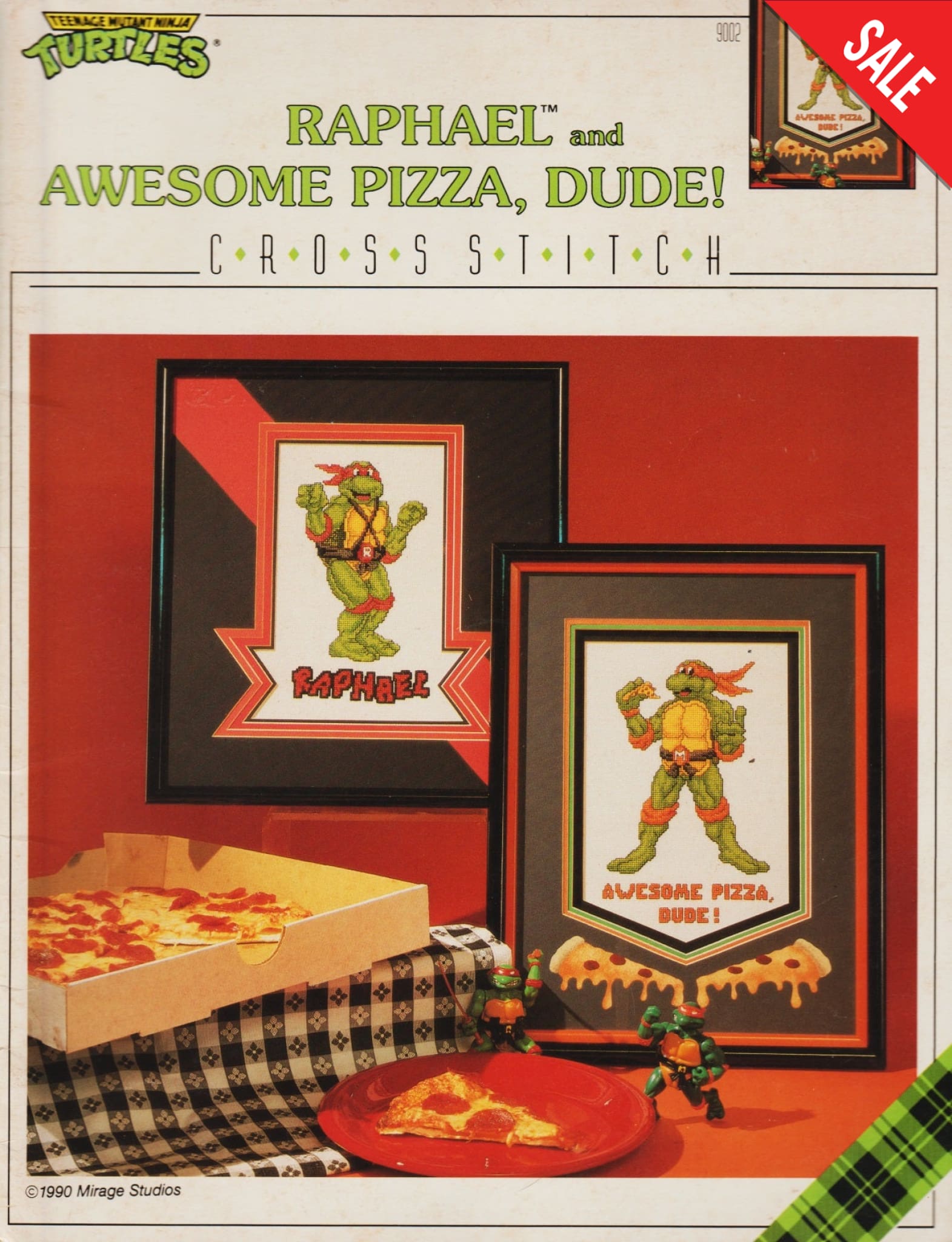 Plaid Enterprises Raphael and Awesome Pizza, Dude! Teenage Mutant Ninja Turtles cross stitch pattern