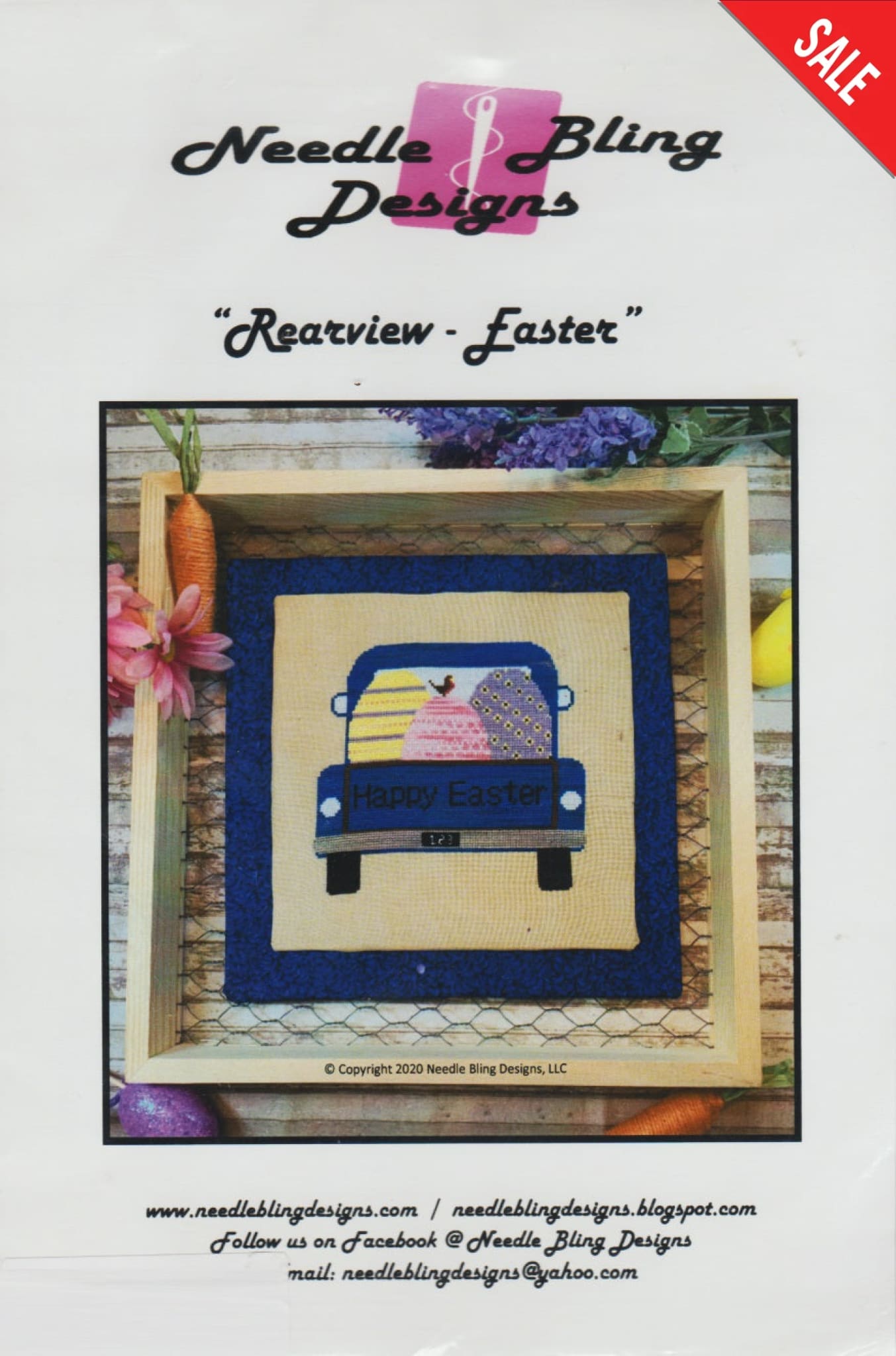 Needle Bling Designs Rearview - Easter cross stitch pattern