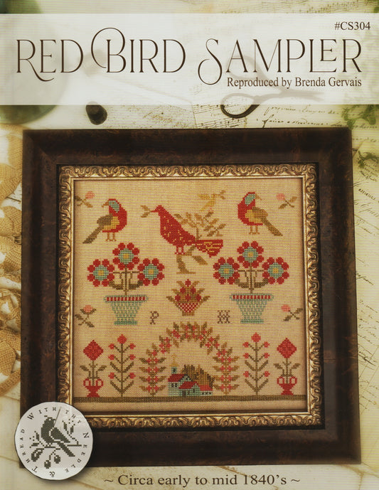 With Thy Needle & Thread Red Bird Sampler cross stitch sampler pattern