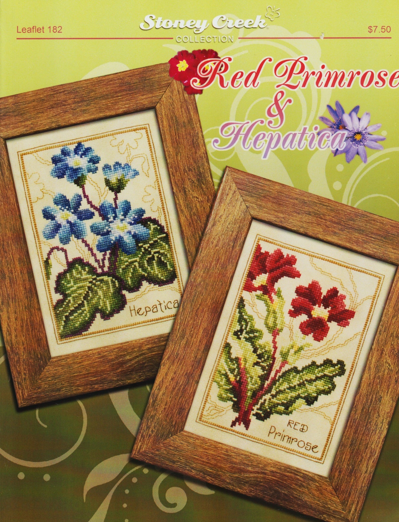 Stoney Creek Red Primrose & Hepatica LFT182 cross stitch pattern