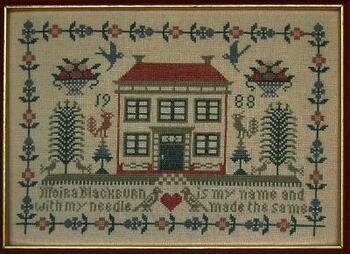 Moira Blackburn Red Roof House cross stitch pattern