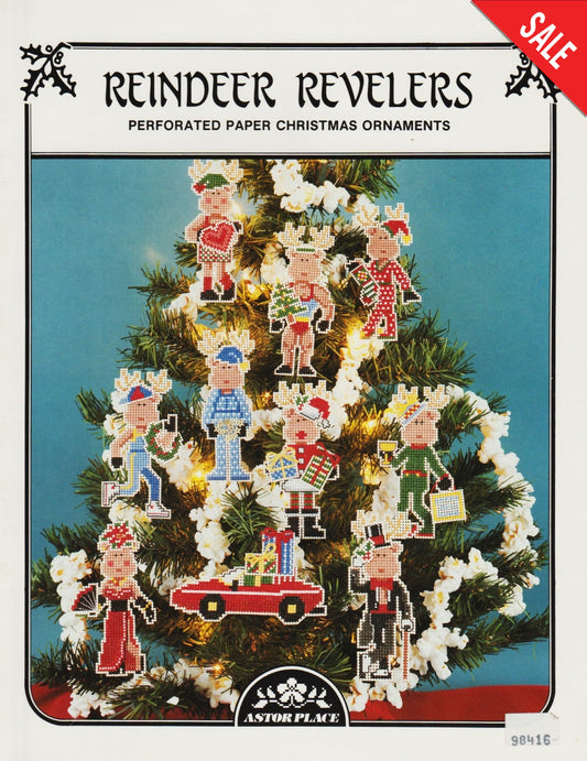 Astor Place Reindeer Revelers 48 christmas ornaments cross stitch pattern