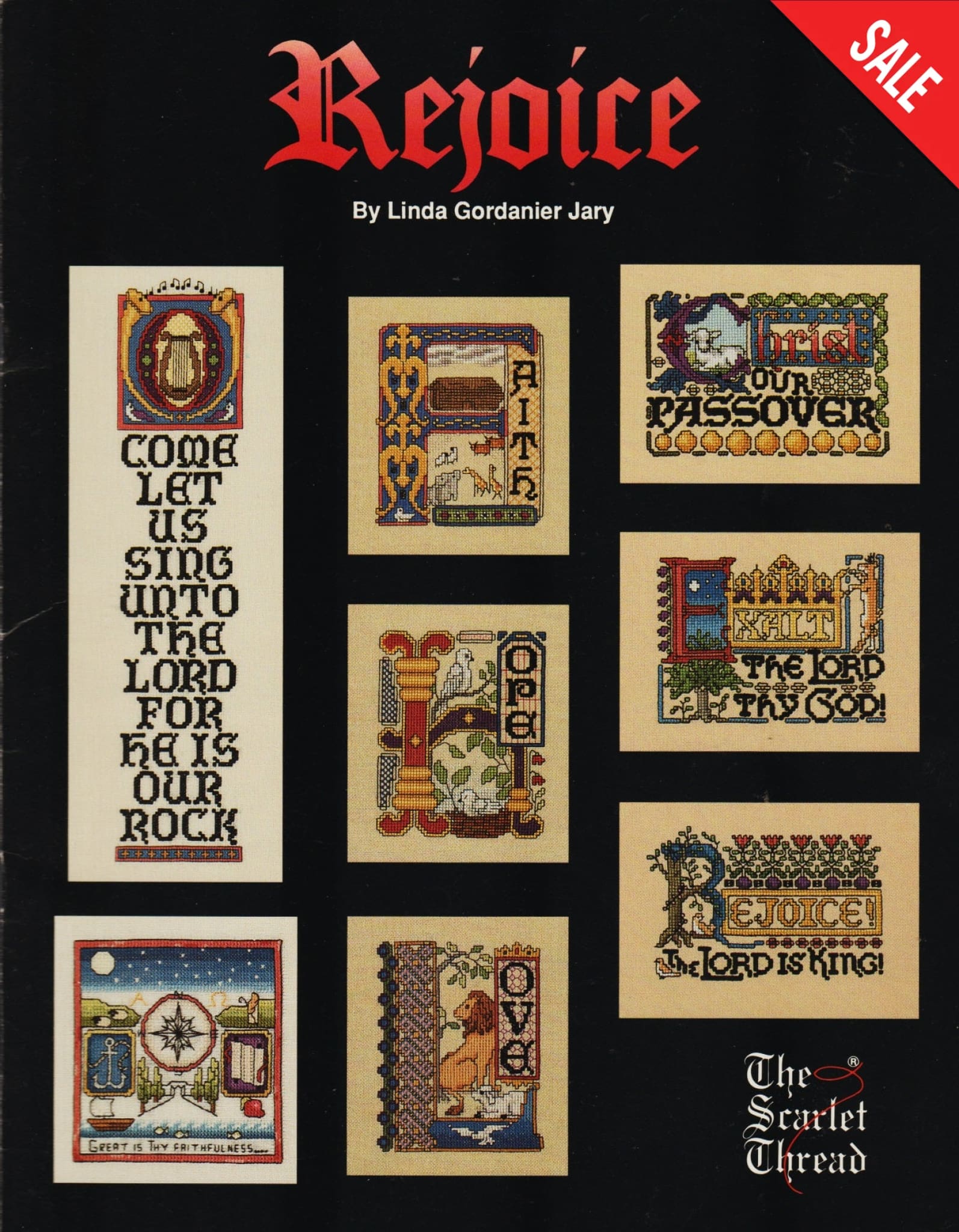 The Scarlet Thread Rejoice religious cross stitch pattern