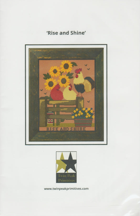 Twin Peak Primitives Rise and Shine rooster cross stitch pattern