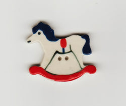 Rocking Horse ceramic button