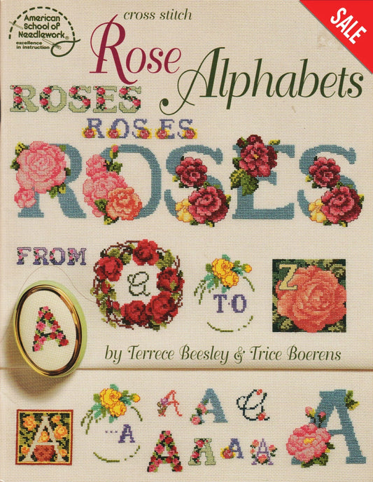 American School of Needlework Rose Alphabets 3708 cross stitch pattern