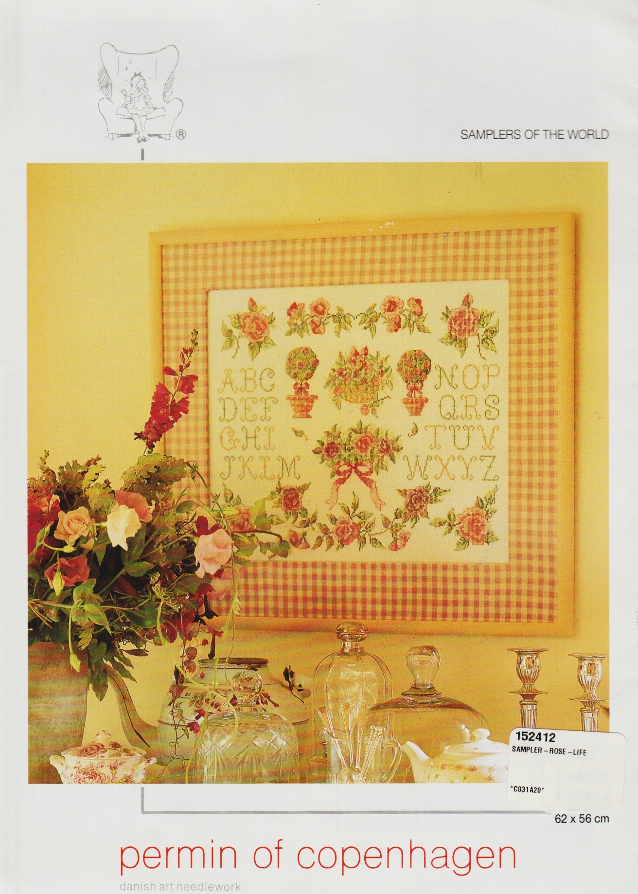 Permin of Copenhagen Rose Life  Sampler 152412 cross stitch pattern